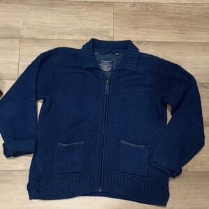 Original Blues Denim Women’s Full-Zip Sweater | Size Medium |  Made in England